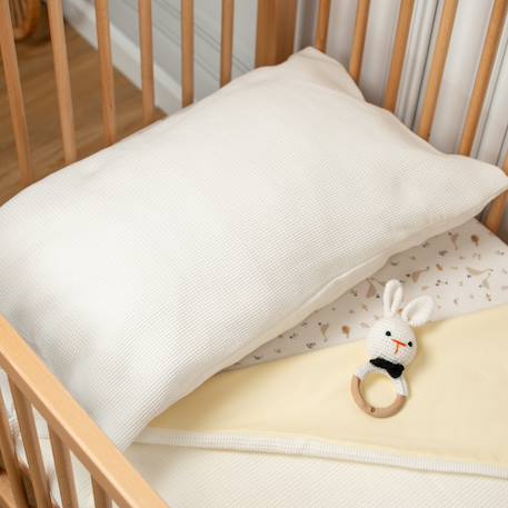 Taie d'oreiller unie en coton nid d'abeille Beige+Bleu+Écru+Rose+Vert 8 - vertbaudet enfant 