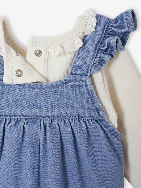 Ensemble 2 pièces naissance salopette en denim + body stone 7 - vertbaudet enfant 