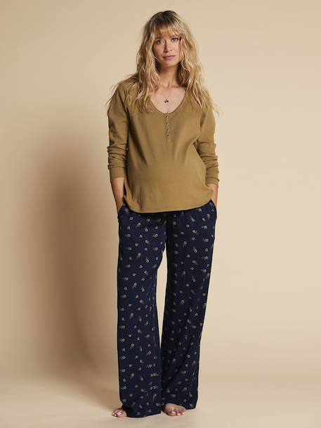 Ensemble 2 pièces homewear grossesse et allaitement olive 1 - vertbaudet enfant 
