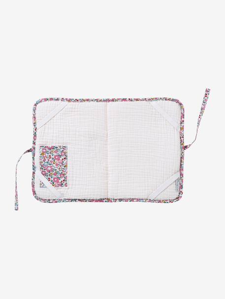 Protège carnet de santé en gaze de coton et Liberty personnalisable rose pâle 3 - vertbaudet enfant 