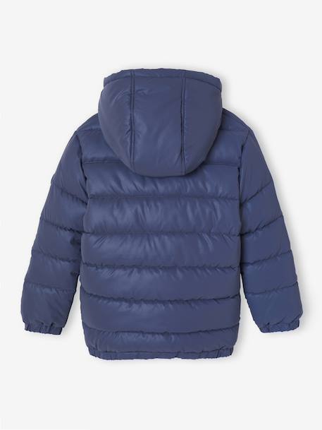 Doudoune à capuche doublée polaire garçon effet réfléchissant Gris+marine 13 - vertbaudet enfant 