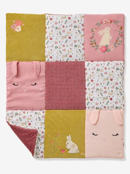 Tapis de sol / fond de parc patchwork LAPIN ENCHANTÉ vieux rose 2 - vertbaudet enfant 