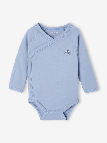 Lot de 5 bodies ouverture naissance bleu 3 - vertbaudet enfant 