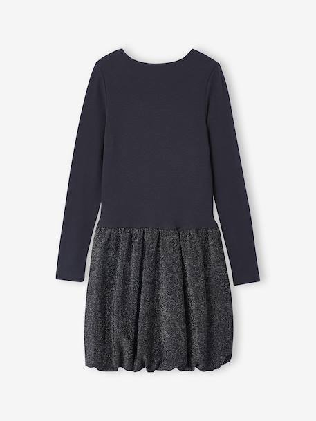 Robe boule fille bi-matière anthracite 3 - vertbaudet enfant 