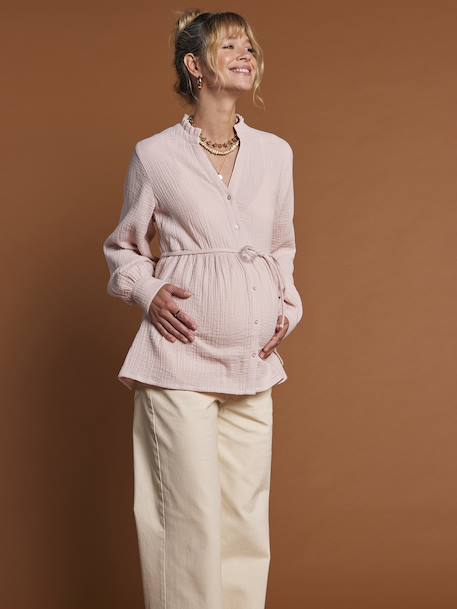 Blouse en gaze de coton grossesse et allaitement blush 6 - vertbaudet enfant 