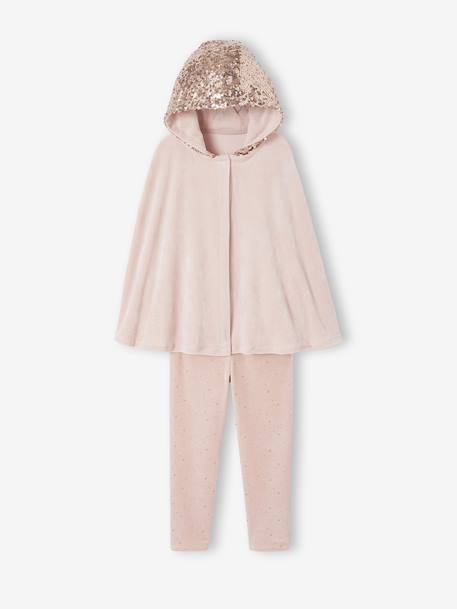 Ensemble Pyjama Fille Cape Sequins rose poudré 13 - vertbaudet enfant 