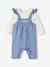 Ensemble 2 pièces naissance salopette en denim + body stone 1 - vertbaudet enfant 