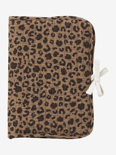 Protège carnet de santé en gaze de coton léopard personnalisable beige 2 - vertbaudet enfant 