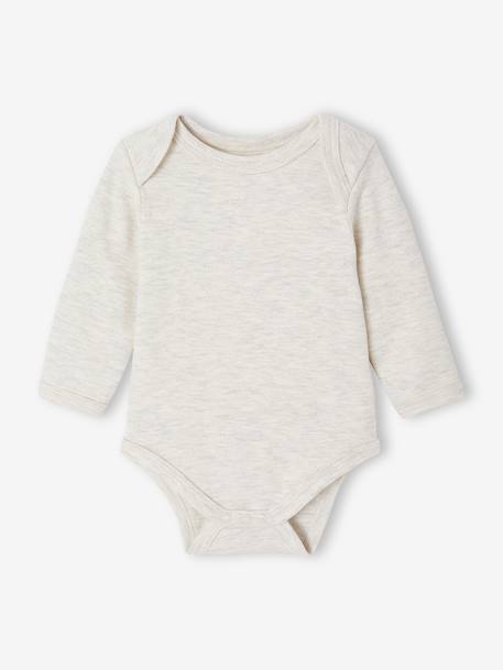 Lot de 5 bodies bébé fille ouverture américaine manches longues écru 3 - vertbaudet enfant 