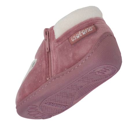 Chaussons bottillons à zip, faciles à enfiler, bon maintien du pied, semelle antidérapante Rose pailleté 5 - vertbaudet enfant 