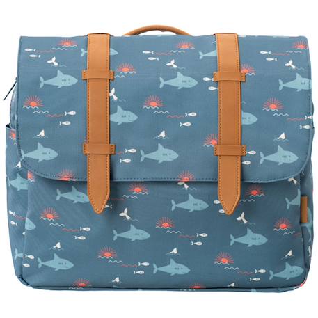 Cartable maternelle Format A4 Requin Bleu, orange, blanc 1 - vertbaudet enfant 