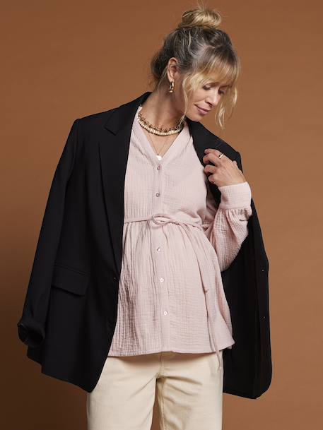 Blouse en gaze de coton grossesse et allaitement blush 2 - vertbaudet enfant 