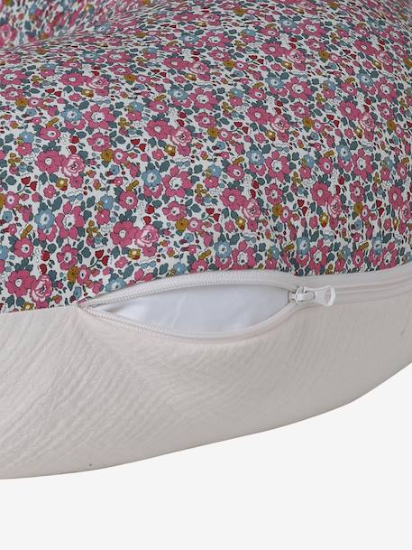 Coussin et housse d'allaitement gaze coton et Liberty rose pâle 2 - vertbaudet enfant 