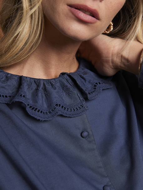 Blouse grossesse et allaitement à volants bleu nuit 5 - vertbaudet enfant 