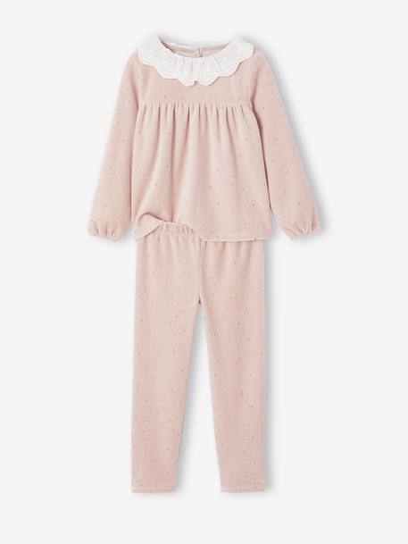 Ensemble Pyjama Fille Cape Sequins rose poudré 14 - vertbaudet enfant 
