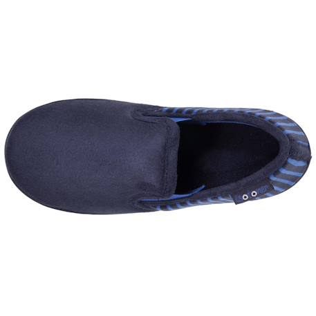 Chaussons mocassins en suédine ultra douce, semelle ergonomique confort, enfilage facile, semelle antidérapante Marine 2 - vertbaudet enfant 