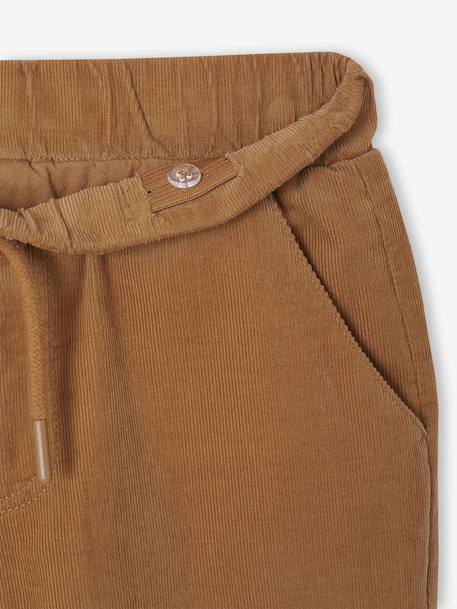 Pantalon velours taille élastiquée ajustable garçon noix de pécan 3 - vertbaudet enfant 