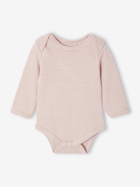 Lot de 5 bodies bébé fille ouverture américaine manches longues écru 4 - vertbaudet enfant 