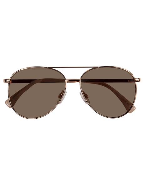 Lunettes de soleilforme pilote enfant 10 à 12 ans, verres polycarbonates catégorie 3 Noir+Or rose 12 - vertbaudet enfant 