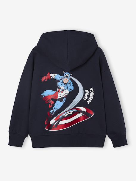Sweat-shirt Marvel Avengers Captain America à capuche marine 3 - vertbaudet enfant 