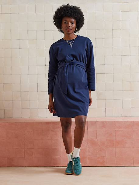 Robe sweat courte de grossesse en molleton marine 2 - vertbaudet enfant 