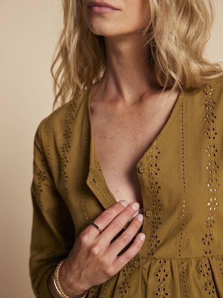 Blouse grossesse et allaitement en broderie anglaise olive 7 - vertbaudet enfant 