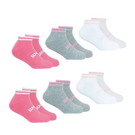 Lot de 6 paires de chaussettes basses fille essentiel Rose-gris-blanc 1 - vertbaudet enfant 