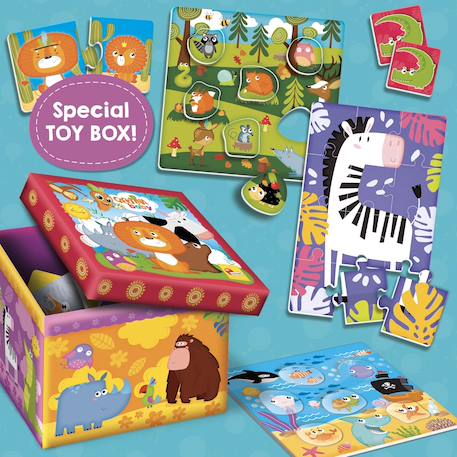 Carotina baby super box + jeux educatifs - boîte avec jeux educatifs, puzzles, Jeux d'Association MULTICOLORE 3 - vertbaudet enfant 