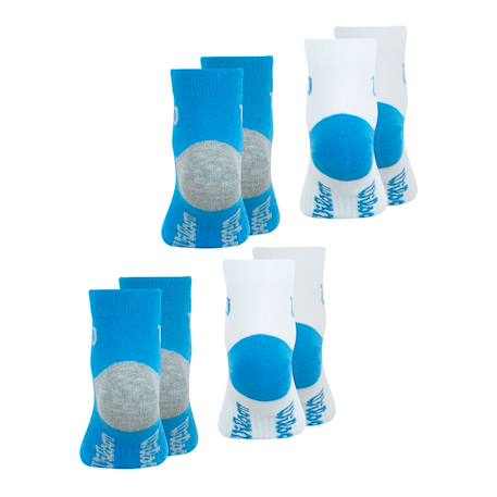 Lot de 4 paires de chaussettes mi-basses garçon essentiel Turquoise-blanc 3 - vertbaudet enfant 