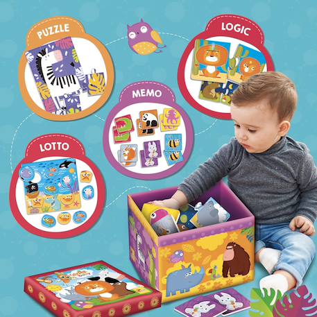 Carotina baby super box + jeux educatifs - boîte avec jeux educatifs, puzzles, Jeux d'Association MULTICOLORE 4 - vertbaudet enfant 
