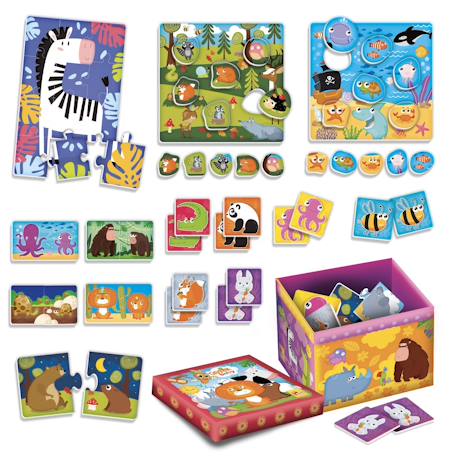 Carotina baby super box + jeux educatifs - boîte avec jeux educatifs, puzzles, Jeux d'Association MULTICOLORE 2 - vertbaudet enfant 