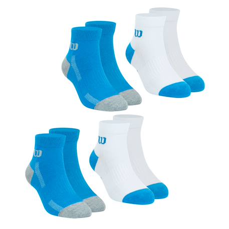 Lot de 4 paires de chaussettes mi-basses garçon essentiel Turquoise-blanc 2 - vertbaudet enfant 