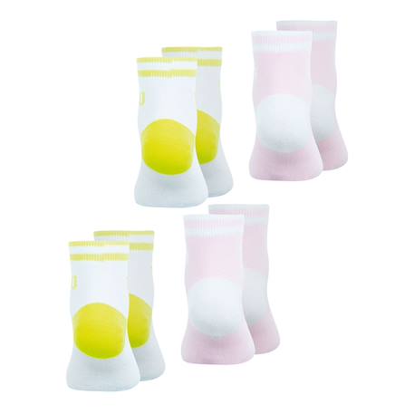 Lot de 4 paires de chaussettes basses fille essentiel Blanc-rose 3 - vertbaudet enfant 