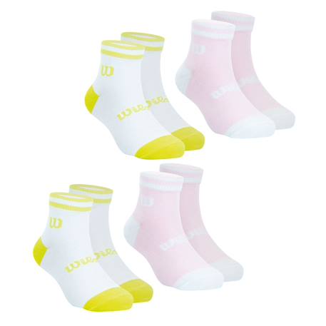 Lot de 4 paires de chaussettes basses fille essentiel Blanc-rose 2 - vertbaudet enfant 