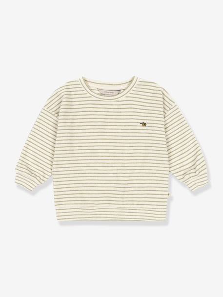Sweat rayé en éponge ITTY beige 1 - vertbaudet enfant 