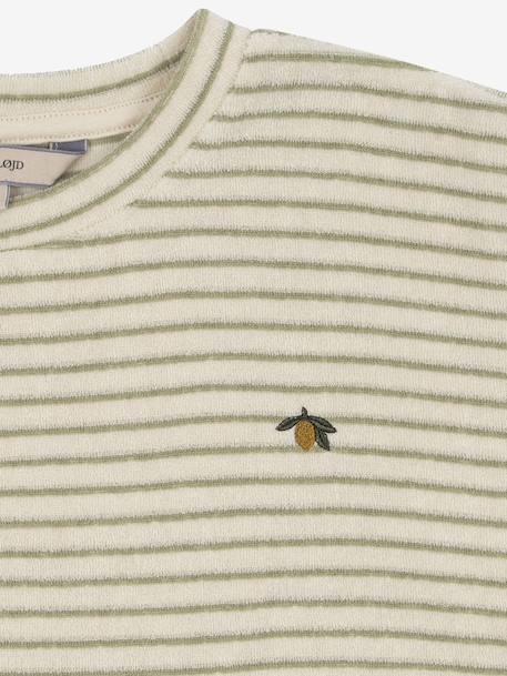 Sweat rayé en éponge ITTY beige 3 - vertbaudet enfant 