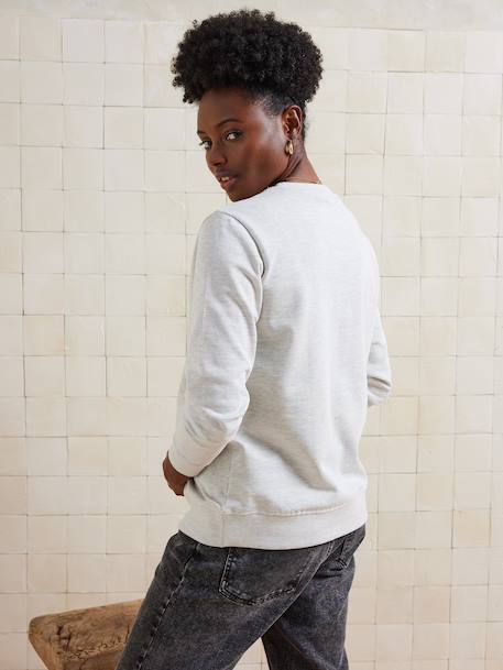 Sweat de grossesse 'New Edition Baby' beige chiné 4 - vertbaudet enfant 