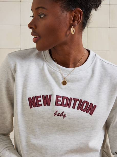 Sweat de grossesse 'New Edition Baby' beige chiné 5 - vertbaudet enfant 