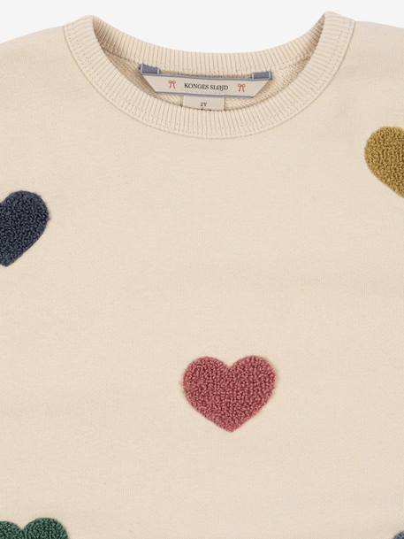 Sweat-shirt Lou motifs coeurs beige 3 - vertbaudet enfant 
