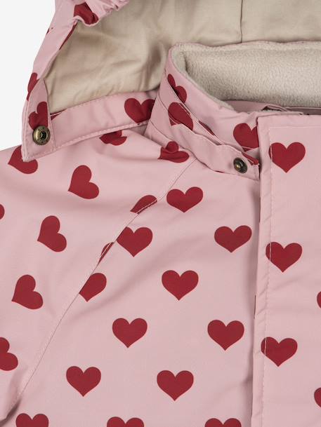 Veste coupe-vent imperméable motifs coeurs Mismou gris+rose 14 - vertbaudet enfant 