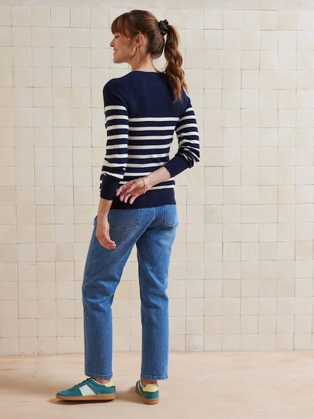 Pull marinière grossesse et allaitement ouvertures raglan marine 2 - vertbaudet enfant 