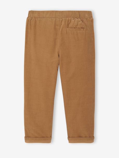 Pantalon velours taille élastiquée ajustable garçon noix de pécan 2 - vertbaudet enfant 