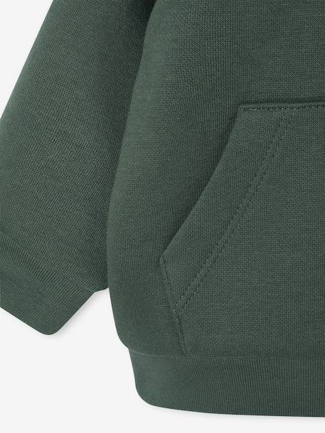 Cardigan bébé en molleton zippé à capuche doublée vert sapin 4 - vertbaudet enfant 