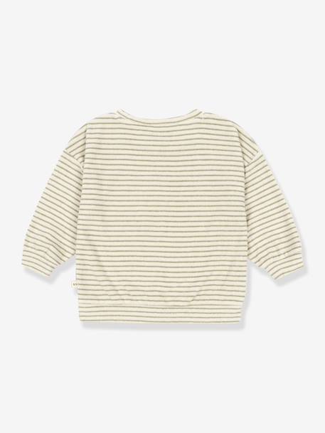 Sweat rayé en éponge ITTY beige 2 - vertbaudet enfant 