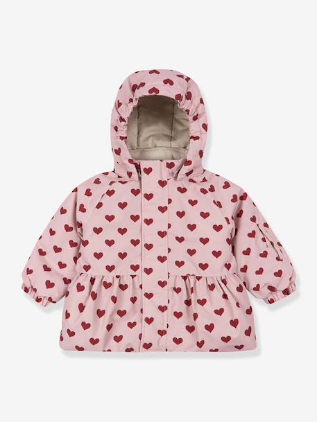 Veste coupe-vent imperméable motifs coeurs Mismou gris+rose 9 - vertbaudet enfant 
