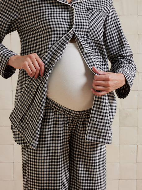 Ensemble 2 pièces pyjama de grossesse coton vichy carreaux noir 8 - vertbaudet enfant 