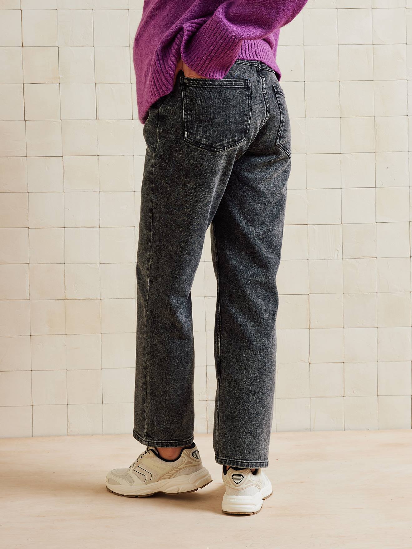 Jean Mom De Grossesse Vertbaudet – Bandeau Sans Couture Gris, Taille 42 – Coton élasthanne, Confortable Et Ajustable - 10