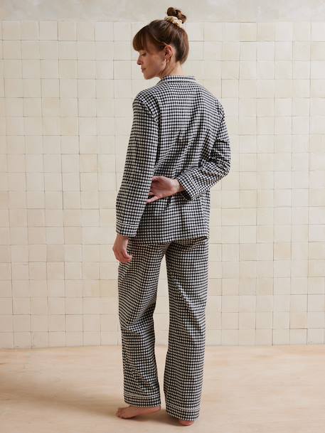 Ensemble 2 pièces pyjama de grossesse coton vichy carreaux noir 4 - vertbaudet enfant 