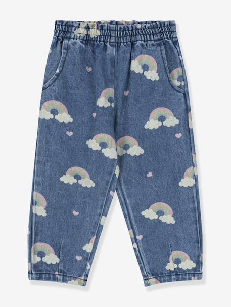 Pantalon imprimé en denim Magot bleu jean 1 - vertbaudet enfant 