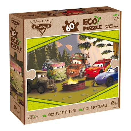 Eco-puzzle 60 pcs double face cars MULTICOLORE 1 - vertbaudet enfant 